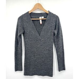 VTG Y2K Nobo Sweater Small Deep V-neck Slim Fit Fisherman Prep Retro 90s Grunge